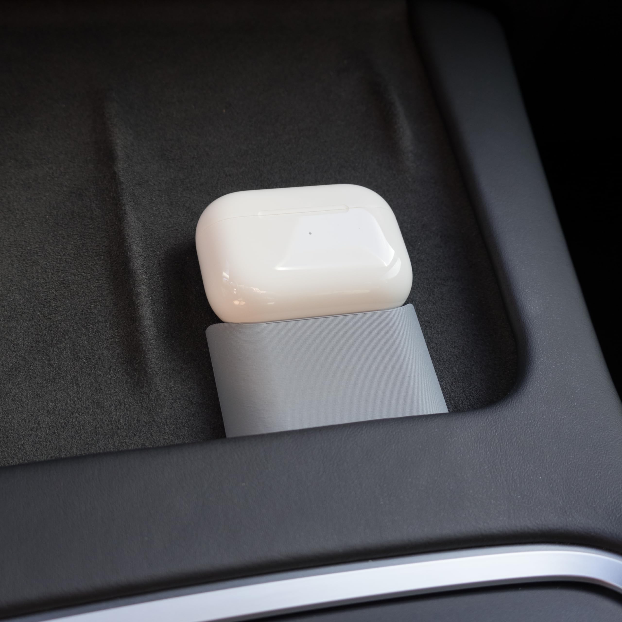 Wireless Charging Adapter Holder for AirPods and Tesla Model 3 Y 2021 2022 2023 Interior Accessory Center Console Wireless Charging Compatible with AirPods Pro 2nd Gen 3rd Gen (Gray)